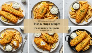 Crispy fish fillet with golden fries on a plate