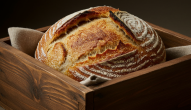 "Artisan sourdough bread sliced to reveal its light, fluffy texture."