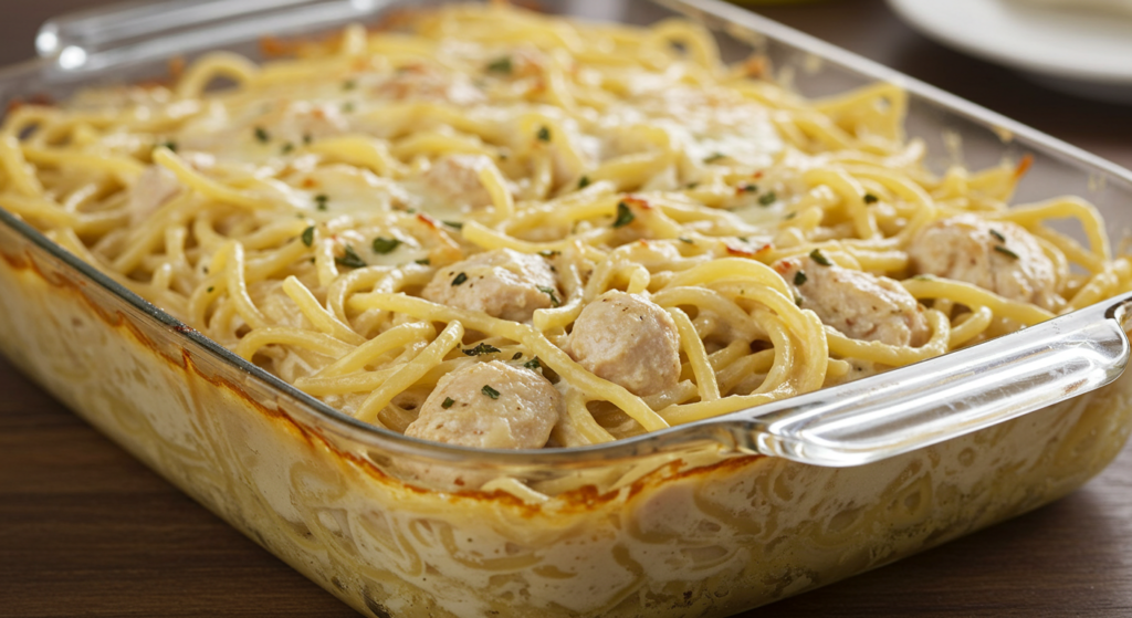 Classic chicken spaghetti with a modern twist.