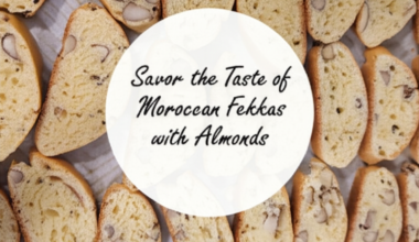 Traditional Moroccan almond fekkas served on a patterned plate