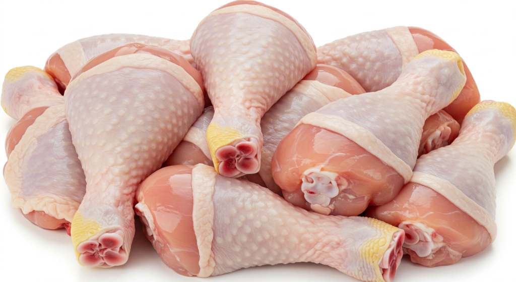 key ingredients for chicken recipe Drumsticks on a sheet pan, seasoned and oven-roasted