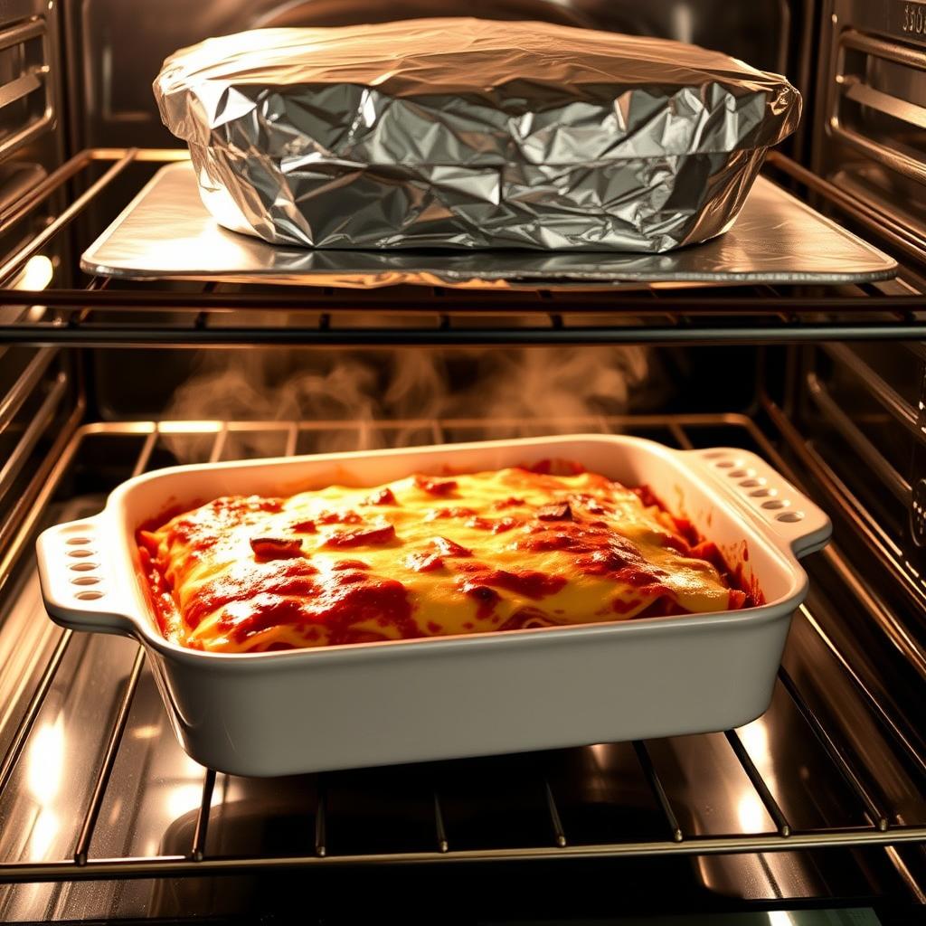 Reheating lasagna in the oven