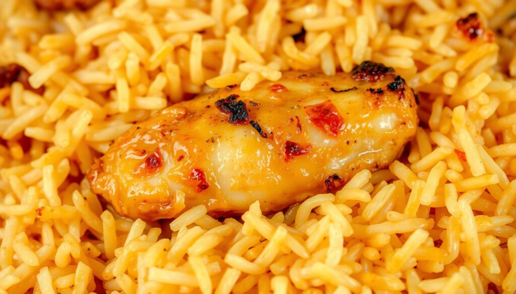 layered rice and chicken layered rice and chicken